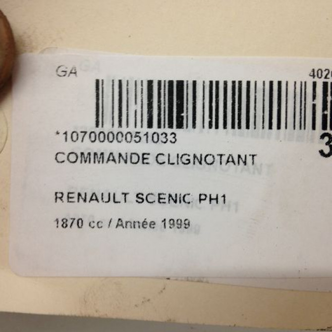 Commande clignotant occasion RENAULT SCENIC I Phase 1 09-1996->08-1999 7701047552 5