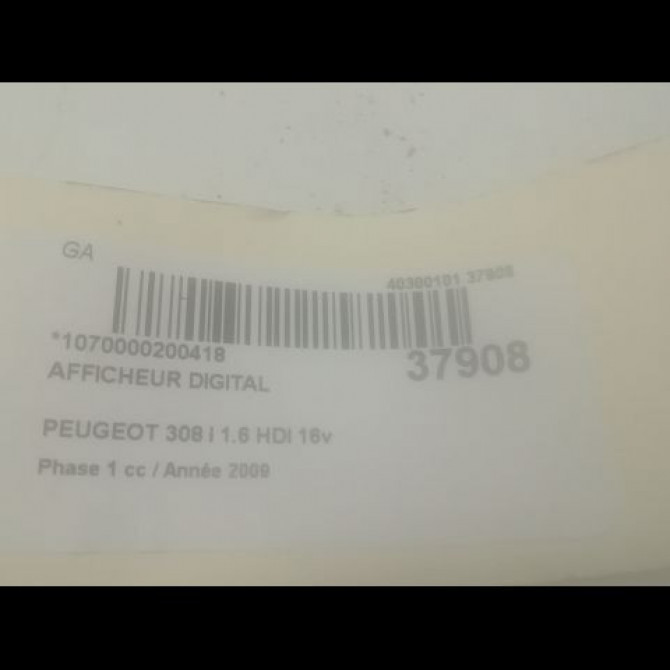 Afficheur digital occasion PEUGEOT 308 I Phase 1 09-2007->03-2011 1.6 HDI 16v 110ch 3