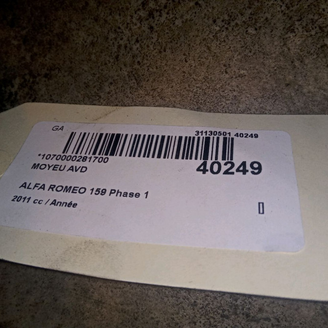 Moyeu avd occasion ALFA ROMEO 159 Phase 1 SW 03-2006->05-2013 71753815 3