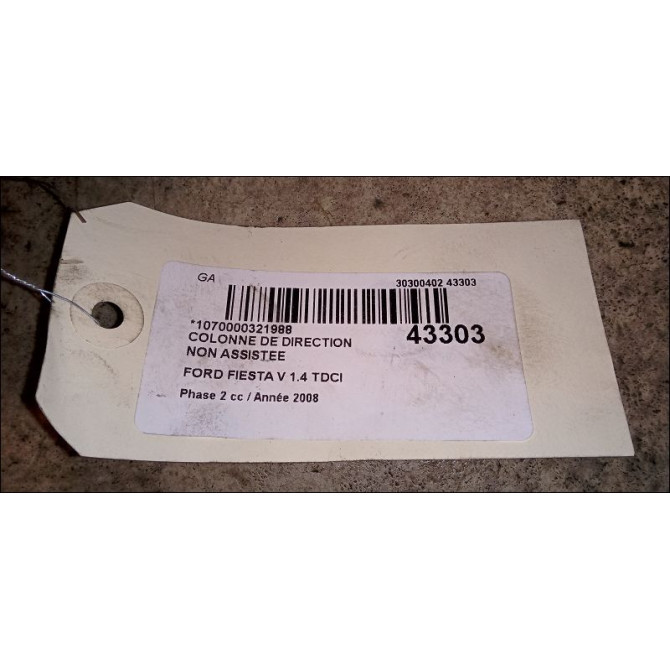 Colonne de direction non assistee occasion FORD FIESTA V Phase 2 10-2005->10-2008 1.4 TDCI 1479732 3