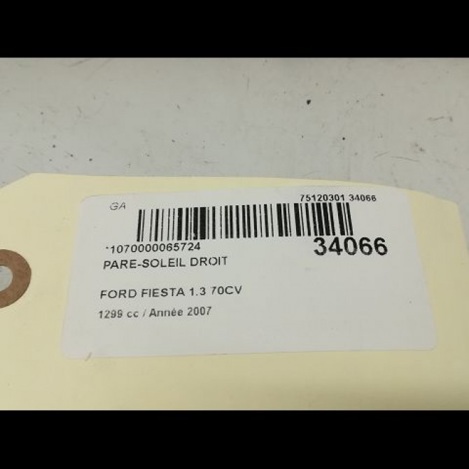 Pare-soleil droit occasion FORD FIESTA V Phase 2 10-2005->10-2008 1.3i 1624475 3