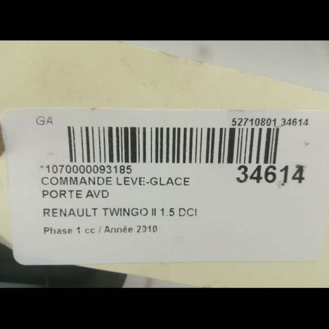 Commande lève-glace porte avant droite occasion RENAULT TWINGO II Phase 1 06-2007->11-2011 1.5 DCI 65ch 8200214936 4