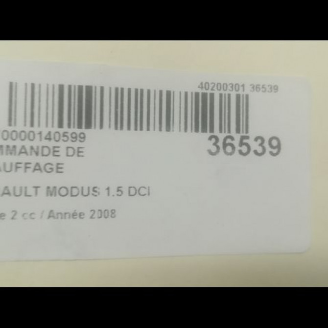 Commande de chauffage occasion RENAULT MODUS Phase 2 01-2008->12-2012 1.5 DCI 105ch 3