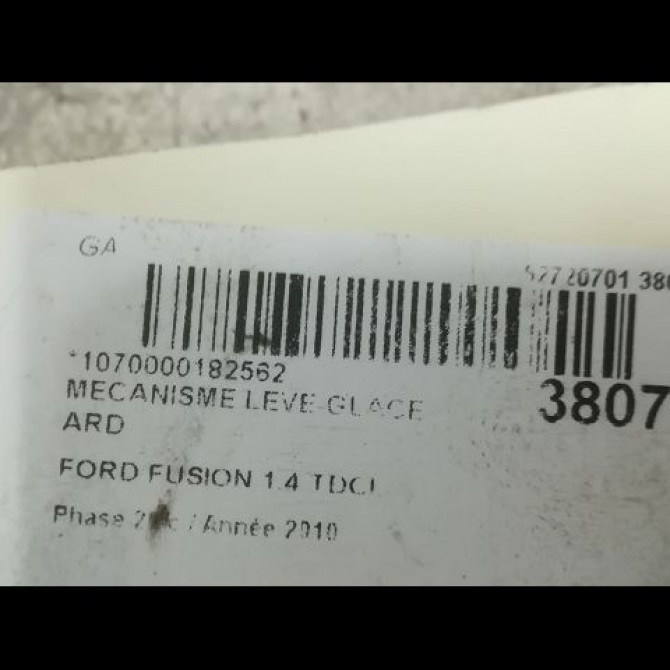 Mecanisme leve-glace arrière droit occasion FORD FUSION Phase 2 10-2005->09-2011 1.4 TDCI 3