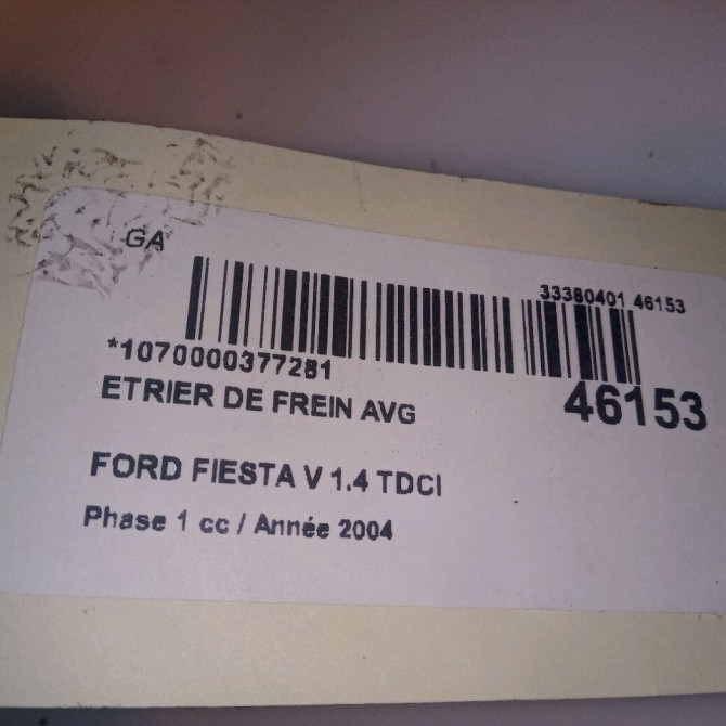 Etrier de frein avant gauche occasion FORD FIESTA V Phase 1 09-2002->10-2005 1.4 TDCI 1478500 4