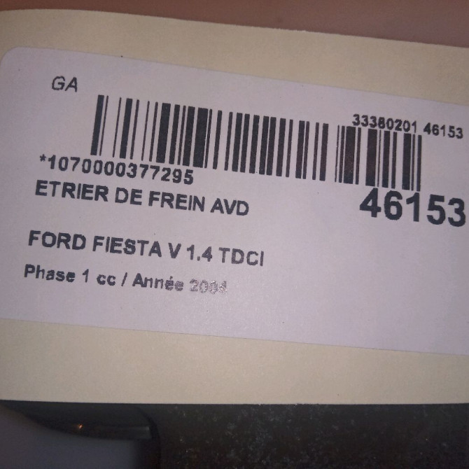 Etrier de frein avant droit occasion FORD FIESTA V Phase 1 09-2002->10-2005 1.4 TDCI 1478474 4