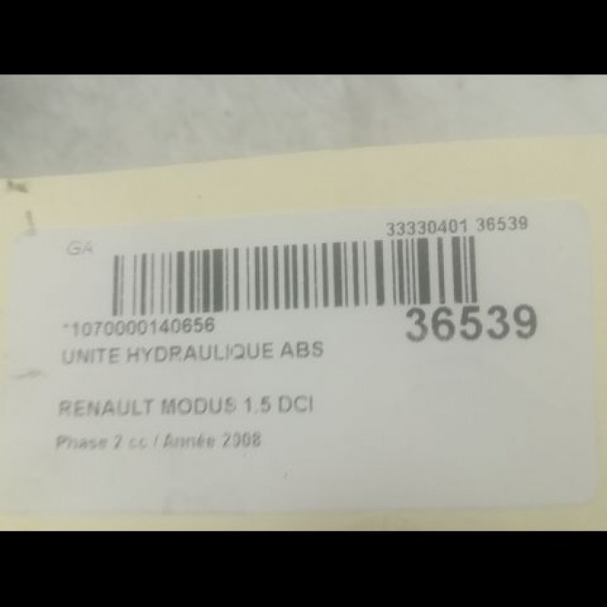Unité hydraulique ABS occasion RENAULT MODUS Phase 2 01-2008->12-2012 1.5 DCI 105ch 3