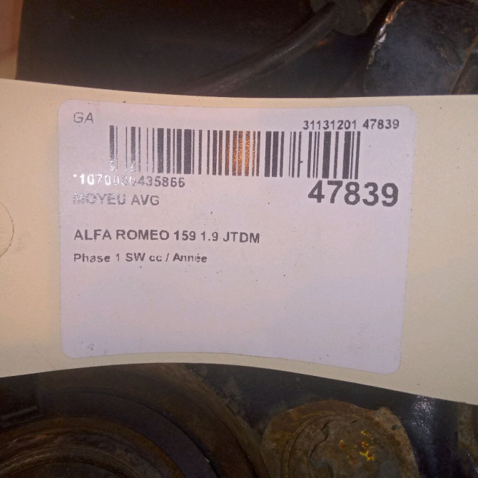 Moyeu avg occasion ALFA ROMEO 159 Phase 1 04-1995->04-1999 1.9 JTDM 150ch 71753815 4
