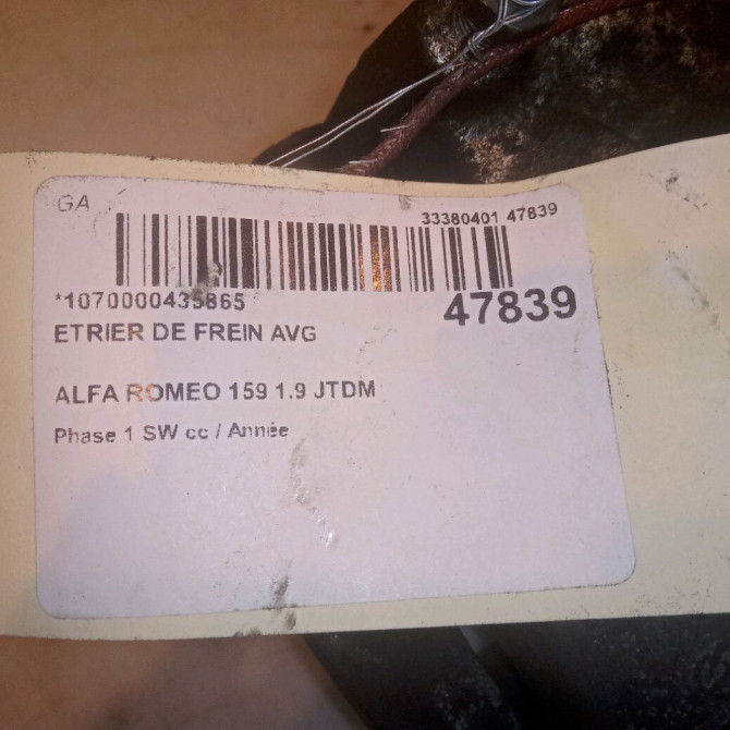 Etrier de frein avant gauche occasion ALFA ROMEO 159 Phase 1 04-1995->04-1999 1.9 JTDM 150ch 71793138 5