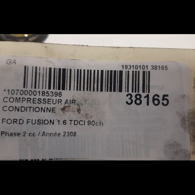 Compresseur air conditionne occasion FORD FUSION Phase 2 10-2005->09-2011 1.6 TDCI 90ch 4