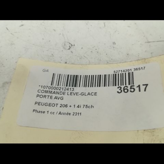 Commande lève-glace porte avant gauche occasion PEUGEOT 206 + Phase 1 03-2009->05-2013 1.4i 75ch 3