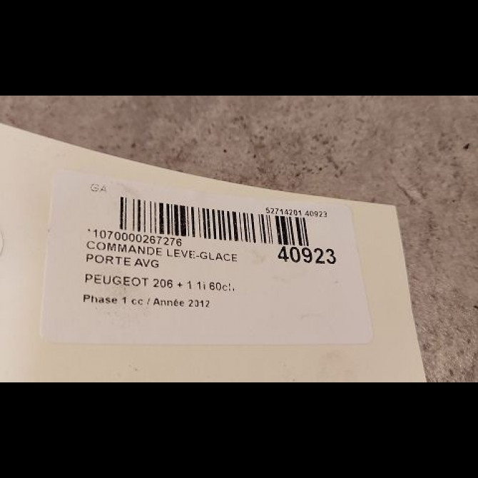 Commande lève-glace porte avant gauche occasion PEUGEOT 206 + Phase 1 03-2009->05-2013 1.1i 60ch 3