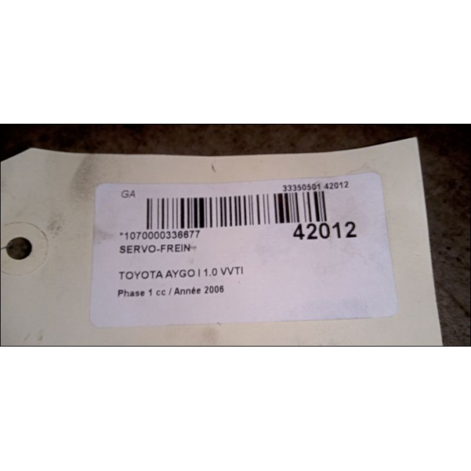 Servo-frein occasion TOYOTA AYGO I Phase 1 06-2005->11-2009 1.0 VVTI 4461009200 4