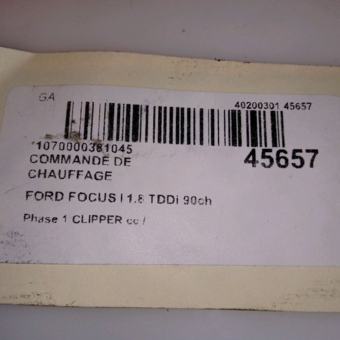 Commande de chauffage occasion FORD FOCUS I Phase 1 CLIPPER 10-1998->12-2004 1.8 TDDi 90ch 1131256 4