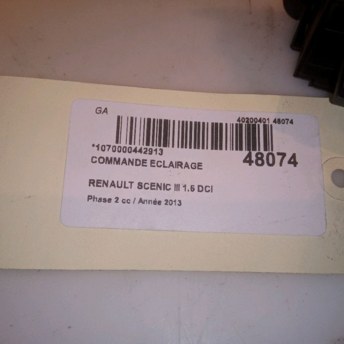 Commande eclairage occasion RENAULT SCENIC III Phase 2 12-2011->03-2013 1.6 DCI 130ch 251900001R 4
