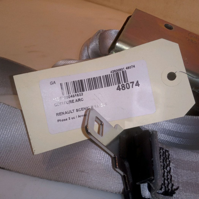Ceinture arrière centrale occasion RENAULT SCENIC III Phase 2 12-2011->03-2013 1.6 DCI 130ch 888507366R 3
