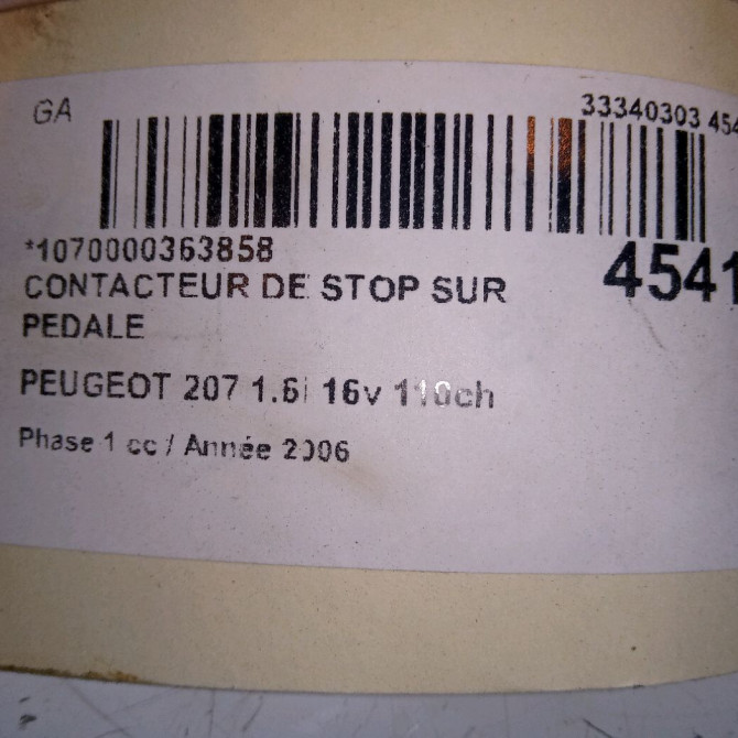 occasion PEUGEOT 207 Phase 1 04-2006->06-2013 1.6i 16v 110ch 4