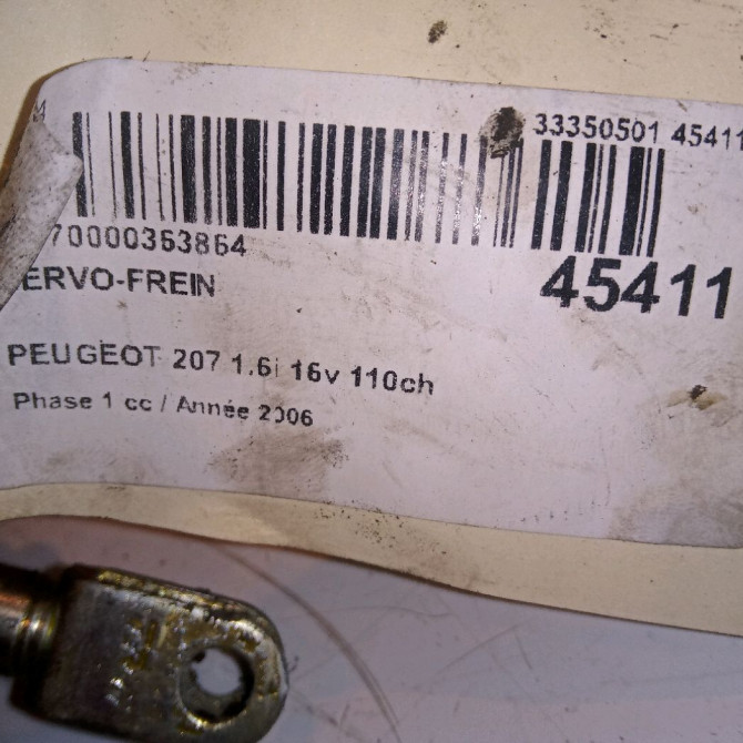 Servo-frein occasion PEUGEOT 207 Phase 1 04-2006->06-2013 1.6i 16v 110ch 4535W0 4