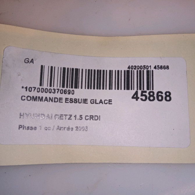 Commande essuie glace occasion HYUNDAI GETZ Phase 1 09-2002->11-2005 1.5 CRDI 934201C030 5