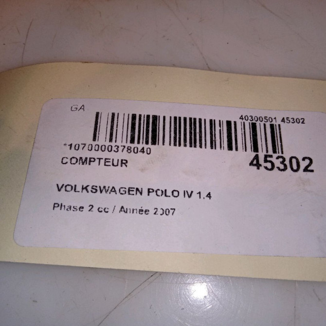 Compteur occasion VOLKSWAGEN POLO IV Phase 2 05-2005->09-2009 1.4 TDI 70ch 6Q0920804JZ06 4