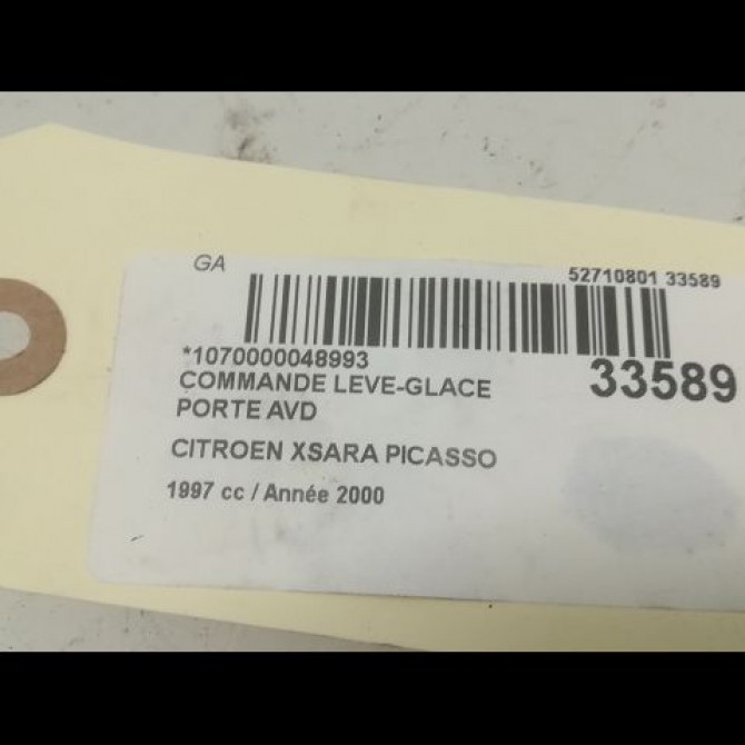 Commande lève-glace porte avant droite occasion CITROEN XSARA PICASSO Phase 1 12-1999->02-2004 2.0 HDi 90ch 3
