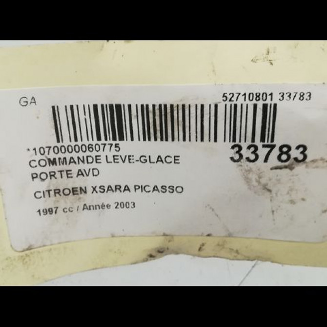 Commande lève-glace porte avant droite occasion CITROEN XSARA PICASSO Phase 1 12-1999->02-2004 4
