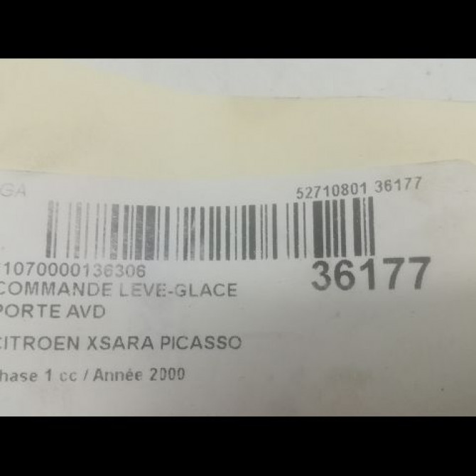 Commande lève-glace porte avant droite occasion CITROEN XSARA PICASSO Phase 1 12-1999->02-2004 1.8i 16v 3