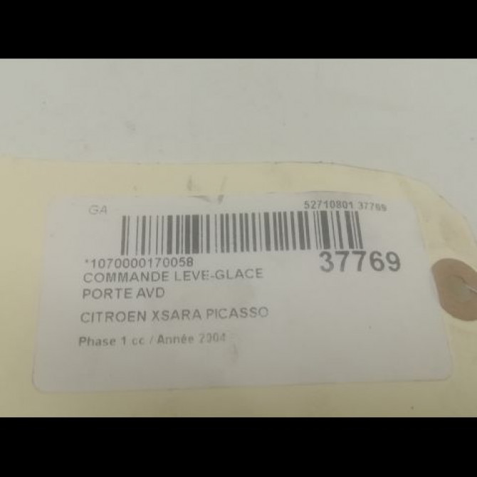 Commande lève-glace porte avant droite occasion CITROEN XSARA PICASSO Phase 1 12-1999->02-2004 2.0 HDi 90ch 3