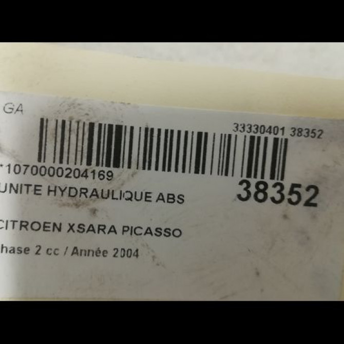 Unité hydraulique ABS occasion CITROEN XSARA PICASSO Phase 2 02-2004->12-2010 1.6 HDI 110ch 4541C8 4
