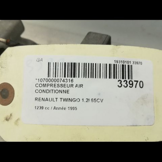 Compresseur air conditionne occasion RENAULT TWINGO I Phase 1 04-1993->08-1998 Twingo >09.96 7700860997 5