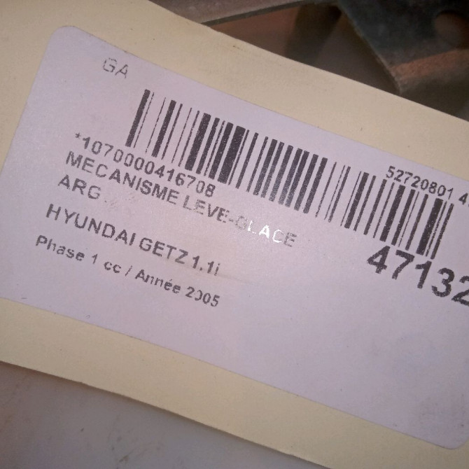 Mecanisme leve-glace arrière gauche occasion HYUNDAI GETZ Phase 1 09-2002->11-2005 1.1i 834011C000 4