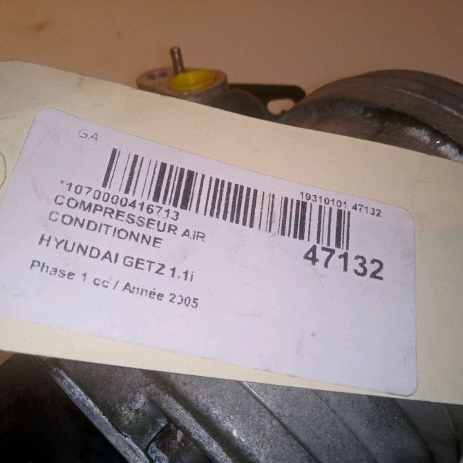 Compresseur air conditionne occasion HYUNDAI GETZ Phase 1 09-2002->11-2005 1.1i 977011C100 7