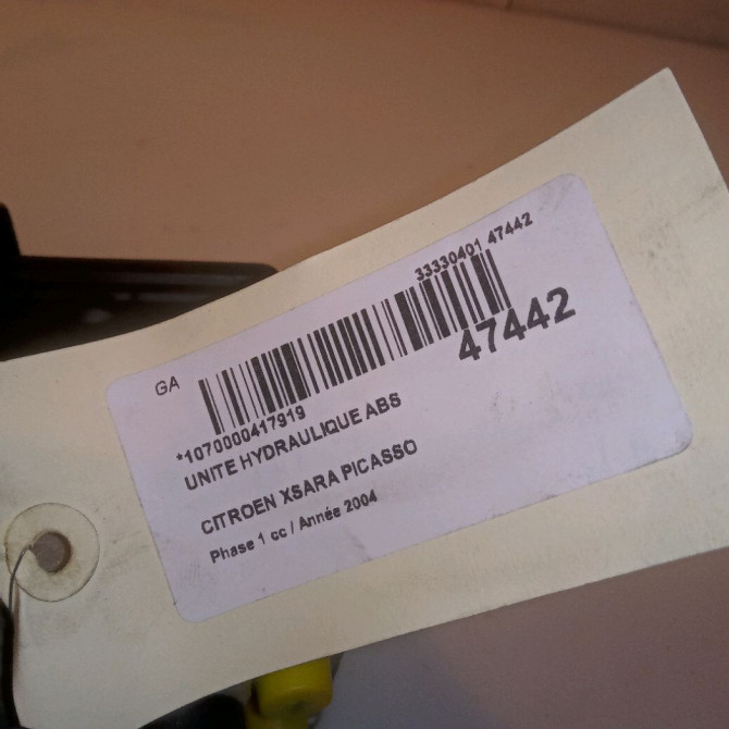 Unité hydraulique ABS occasion CITROEN XSARA PICASSO Phase 1 12-1999->02-2004 2.0 HDi 90ch 4541C8 6