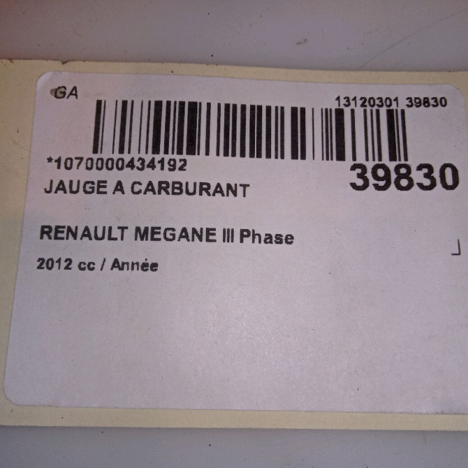 Jauge a carburant occasion RENAULT MEGANE III Phase 1 11-2008->01-2012 172020029R 6