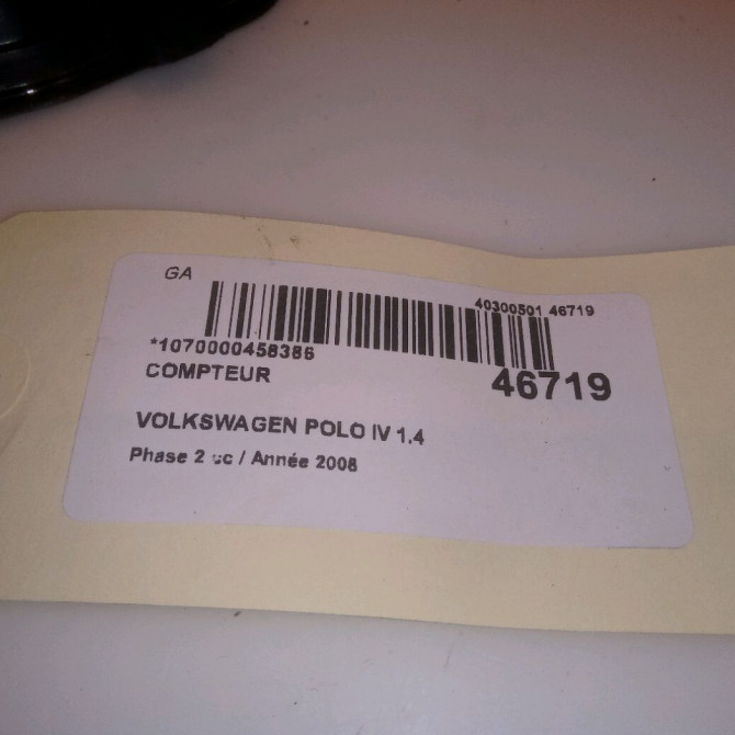 Compteur occasion VOLKSWAGEN POLO IV Phase 2 05-2005->09-2009 1.4 TDI 70ch 6Q0920804JZ06 4