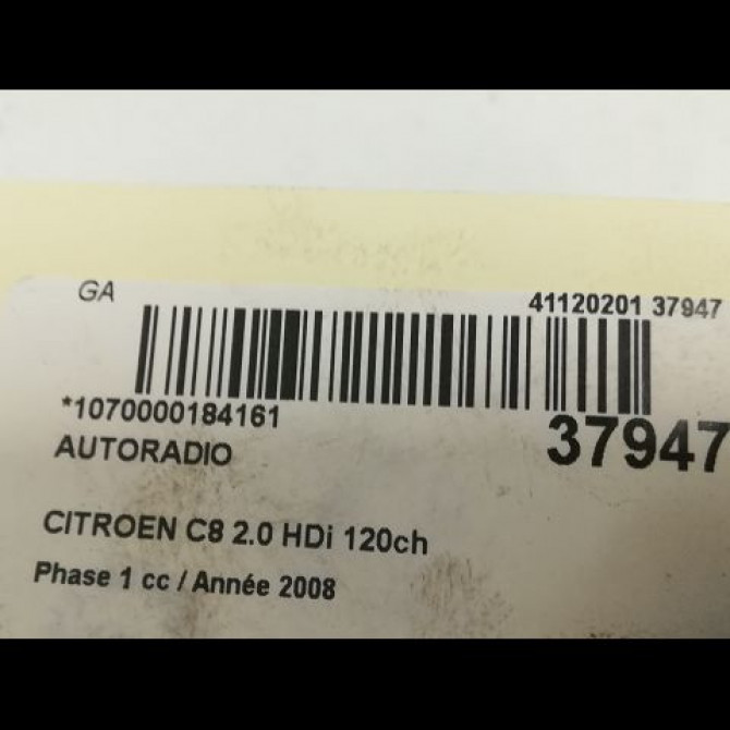 Autoradio occasion CITROEN C8 Phase 1 06-2002->... 2.0 HDi 120ch 6574Y5 3