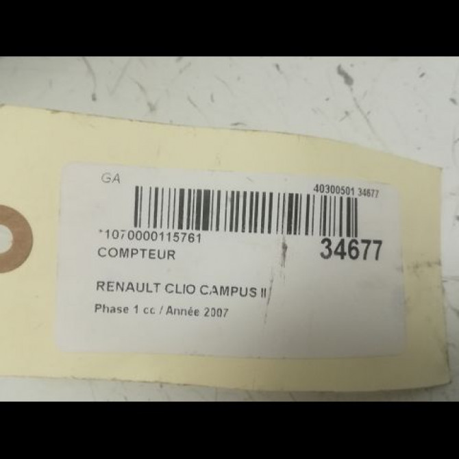 Compteur occasion RENAULT CLIO CAMPUS II Phase 1 07-2006->07-2009 1.5 DCI 70ch 8200451344 5