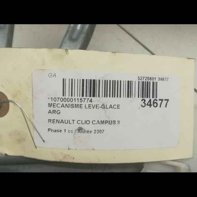 Mecanisme leve-glace arrière gauche occasion RENAULT CLIO CAMPUS II Phase 1 07-2006->07-2009 1.5 DCI 70ch 7700434303 4