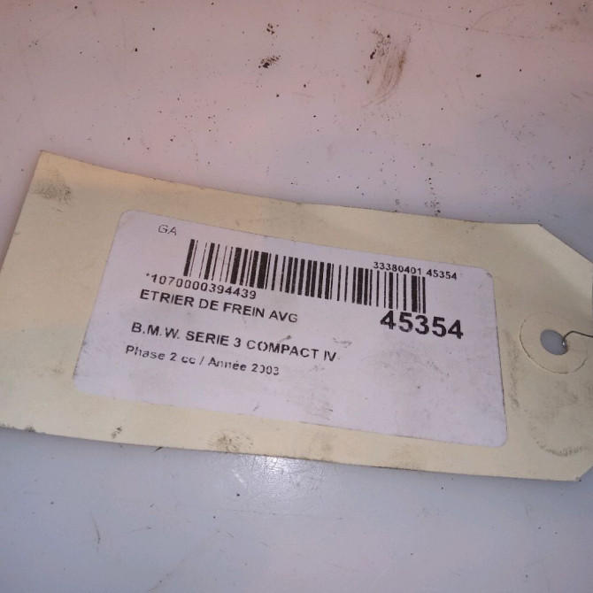 Etrier de frein avant gauche occasion B.M.W. SERIE 3 COMPACT IV Phase 2 03-2003->12-2004 320 TD 149ch 34116758113 4
