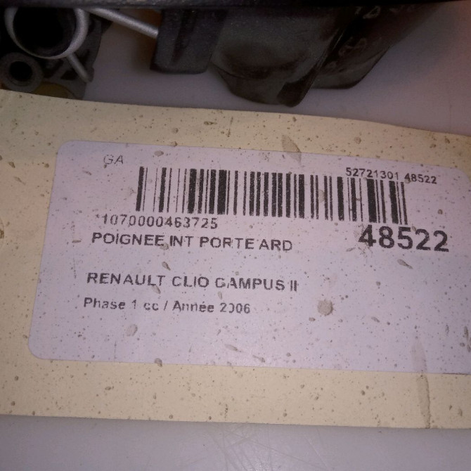 Poignee int porte ard occasion RENAULT CLIO CAMPUS II Phase 1 07-2006->07-2009 1.5 DCI 70ch 8200678055 4