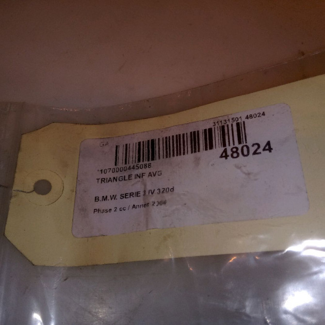 Triangle inf avg occasion B.M.W. SERIE 3 IV Phase 2 09-2001->03-2005 320d 7