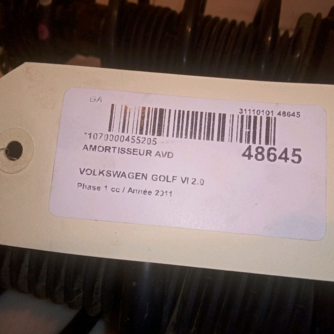 Amortisseur avant droit occasion VOLKSWAGEN GOLF VI Phase 1 10-2008->04-2013 2.0 TDI 140ch 1T0413031HP 3