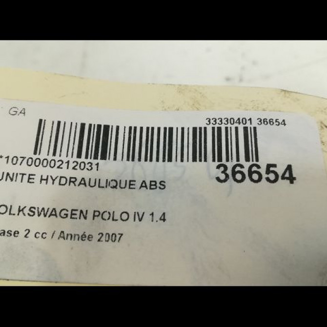 Unité hydraulique ABS occasion VOLKSWAGEN POLO IV Phase 2 05-2005->09-2009 1.4 TDI 80ch 6Q0614117AM 4