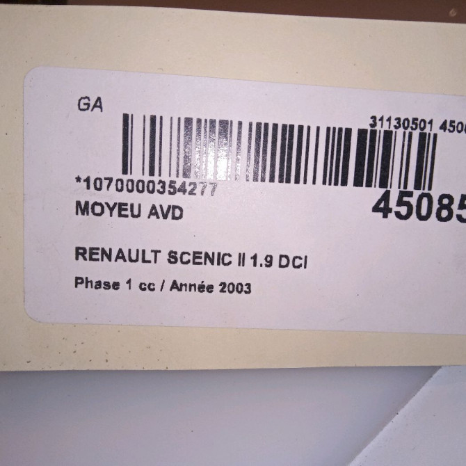 Moyeu avd occasion RENAULT SCENIC II Phase 1 03-2004->09-2006 1.9 DCI 120ch 8200308650 4