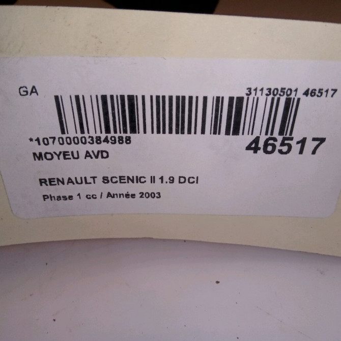 Moyeu avd occasion RENAULT SCENIC II Phase 1 03-2004->09-2006 1.9 DCI 120ch 8200308650 4