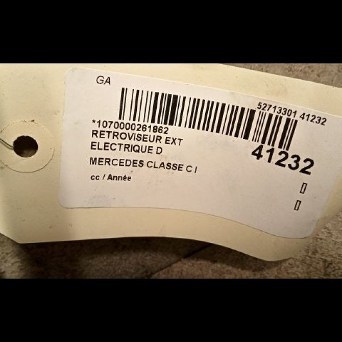 Retroviseur exterieur electrique droit occasion MERCEDES CLASSE C I 3