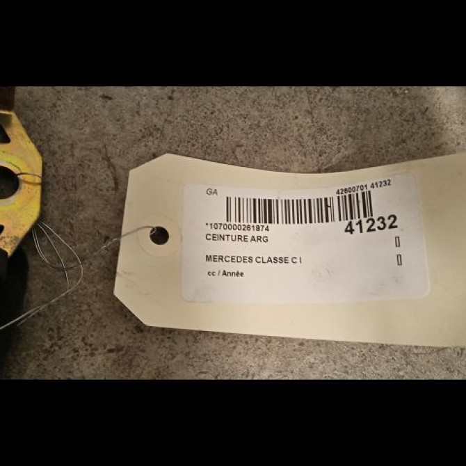 Ceinture arrière gauche occasion MERCEDES CLASSE C I 2