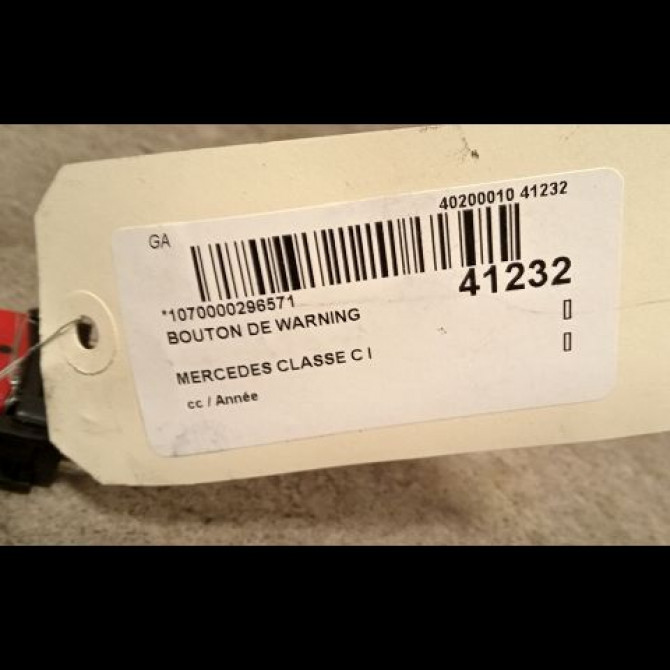 Bouton de warning occasion MERCEDES CLASSE C I 3