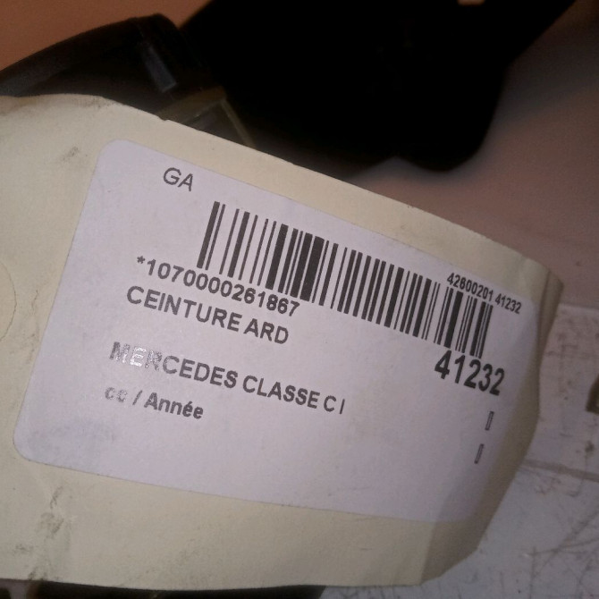 Ceinture arrière droite occasion MERCEDES CLASSE C I 4