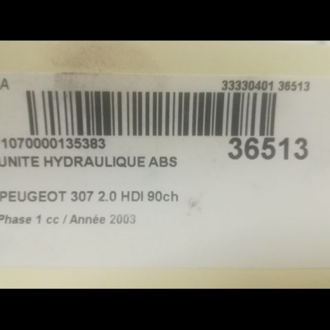 Unité hydraulique ABS occasion PEUGEOT 307 Phase 1 04-2001->06-2005 2.0 HDI 90ch 4541T3 3